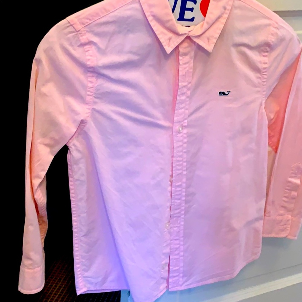Boys size 7 Pink Vineyard Vines button down